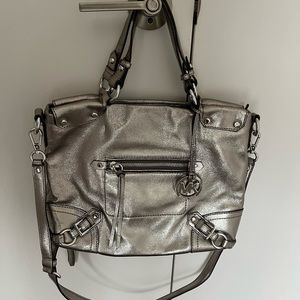 EUC Micheal Kors silver metallic purse